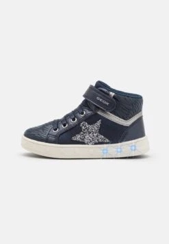 Geox Skylin Girl Light Up - Baskets Montantes - Navy/Dark Silver