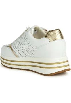 Geox D Kency - Baskets Basses - White Light Gold -Geox 9c50c133e43b4f0aa15e5ef57ea70eba