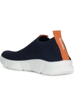 Geox Unisex J Aril - Mocassins - Dark Blue/Orange -Geox d7989bf788fb4a1e86b40292aa15da6a